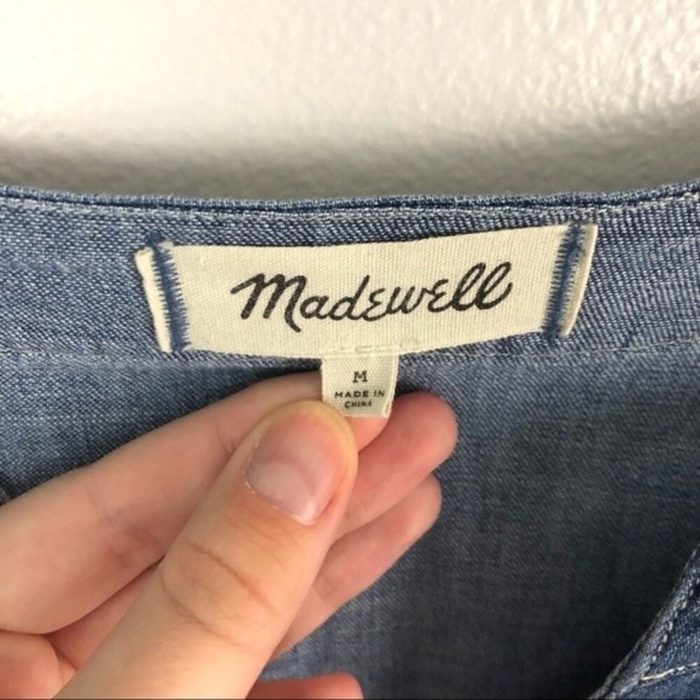 Madewell Lace-Up Denim Top Size Medium Nautical Summer Vacation - Picture 10 of 14
